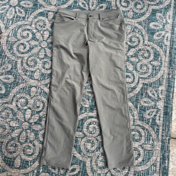 Lululemon Commission Slim-Fit Pant 32" Inseam Green/Grey Trousers - Size 34 - Picture 3 of 10